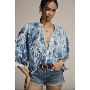 Anthropologie Pilcro Sydney Batwing Women's Blouse Top Relaxed Fit, Size Large
